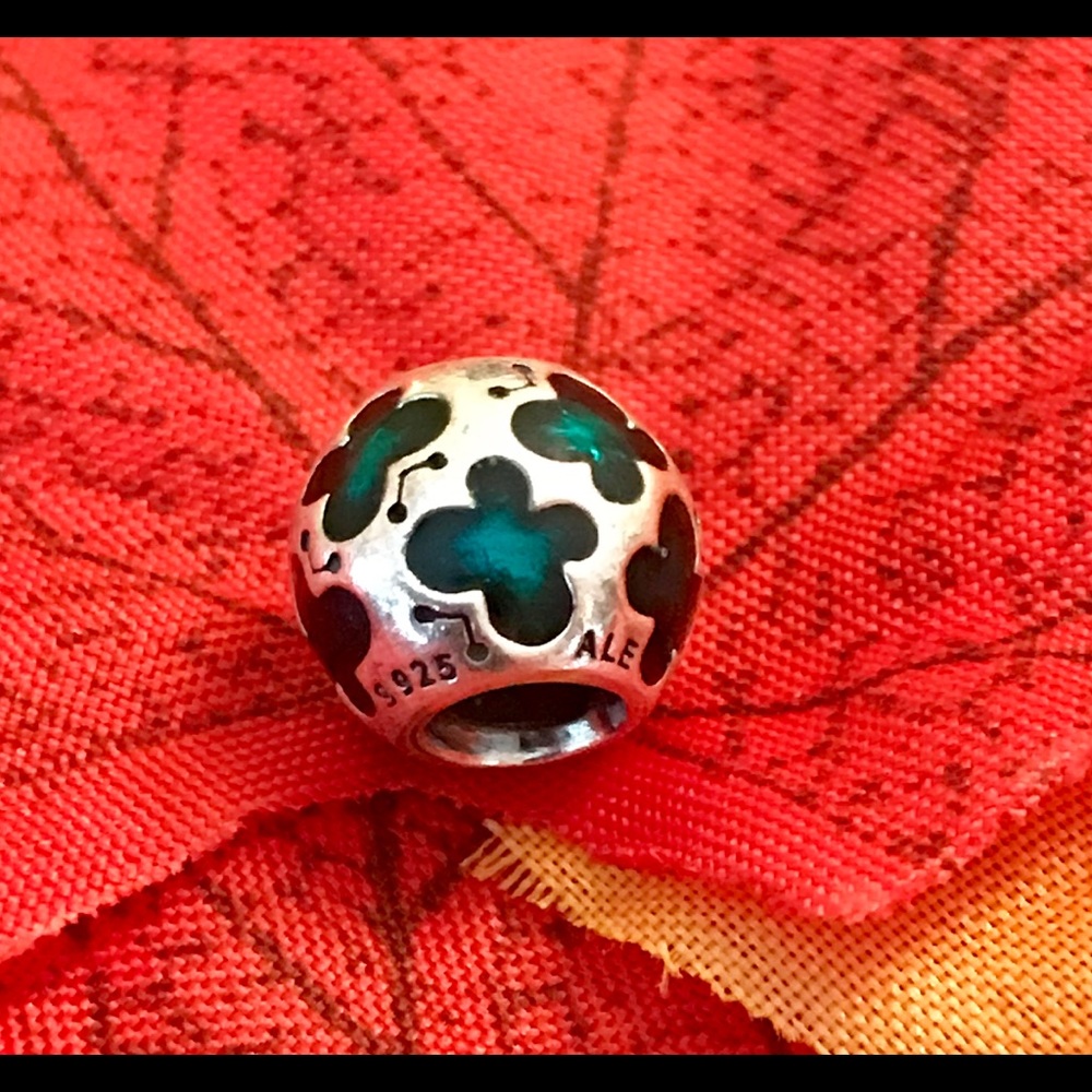 Pandora Retired Turquoise Enamel Butterfly Charm